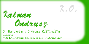 kalman ondrusz business card